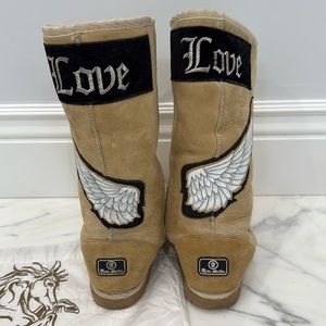 Tylie Malibu Love Angel Wing Tall “Ugg-like” Boots - US size 8